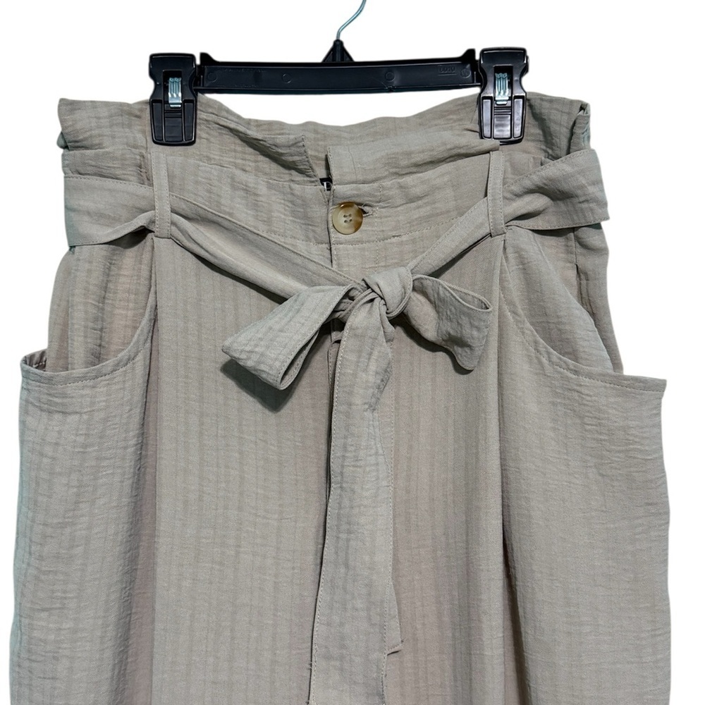 Zara Wide-Leg Tie-Waist Jumpsuit - Tan color - Picture 3 of 8